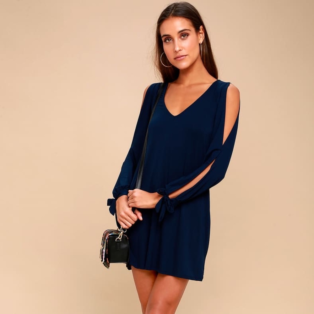 NWT Lulu's Glory of Love Navy Blue Shift Dress Navy Blue Size S / Small - Picture 2 of 12